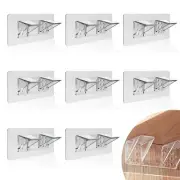 8Pcs Adhesive Shelf Bracket - Shelf Pegs with Enhanced Support Double Row Rei...