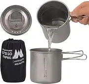 Camping Pot Set - Outdoor Two-Piece Pot Set | Backpacking Stainless Steel Cookware | Stainless Steel Camp Cookware | Two Portable Foldable Pots with Handle for RV Camping, Travel, Picnic