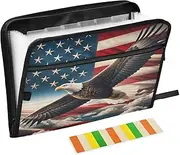 American Flag Important Document Organizer Folio A4 Letter Size Acordian Folder with Handle Portfolio Folder for Documents