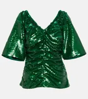 [Ganni] Ganni Sequined top AU 6 green