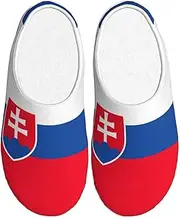 [EdWal] Flag of Slovakia print Winter Warm Slippers Indoor Anti-skid Plush Slippers Relaxing at Home for Women Men