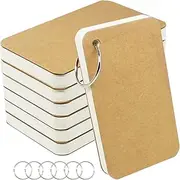 zmybcpack 6 Pack 3x5 Inch Blank Flash Cards with Binder Rings (60 Sheets Each Pack), Blank Easy Flip Index Card Mini Study Cards for Studying