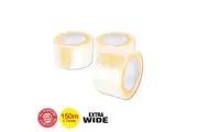 Handy Hardware 3PCE Packaging Tape Extra Wide Clear Carton Sealing 150m x 70mm