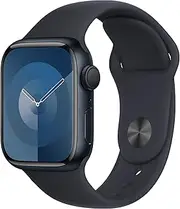 Apple Watch Series 9 [GPS + Cellular, 41MM] Midnight Aluminium Case with Black Sport Band (Renewed)
