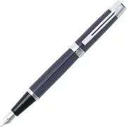 Sheaffer 300, Gloss Blue, Chrome Plate Trim, Fountain Pen: Fine Nib (E0932843)