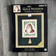 Vintage Dimensions Gold Nuggets Santa & Holly Cross Stitch Kit 8679 Christmas