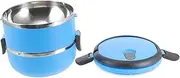 Didiseaon Portable Stainless Steel Dog Bowl Spill Double Pet Water Food Storage Container with Handle for Travel and Outdoor Feeding Blue