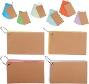 HORIALENCE 10pcs Bulk Index Cards Nursing School Cards Double-Sided Lined Flashcards Ring-Bound Study