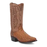 DAN POST Men's DP2323 TEMPE 12" Full Quill Ostrich Boot, Saddlebrown, Size 10.5D