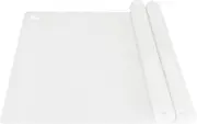 Thick Silicone Counter Mat Large Set of 2, Heat Resistant Pad for Kitchen Table/Countertop Protector/Non Stick Pastry Baking Placemats, Silicone Mat for Crafts Kids (20×28, Translucent)