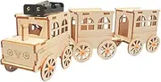 DIY Wooden Train Toy for Kids 3D Wood Model Train Kit Educational Stem Building Set Unpainted Wood Craft Model for Birthday and Creative Play