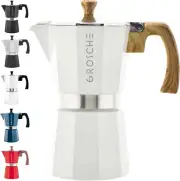 GROSCHE White Milano Stovetop Espresso Maker, 6 Cup