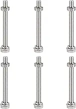 uxcell M6 x 65mm Hex Head Screws Bolts, Nuts, Flat & Lock Washers Kits, 304 Stainless Steel Fully Thread Hexagon Bolts 6 Sets