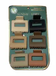 Tj Max 6 Pack Claw Clip Set Women’s Beige Accessories Sunday State 6 Colors