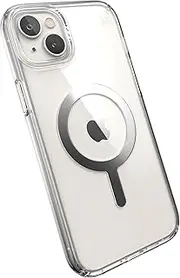 Speck Presidio Perfect Magsafe Case for iPhone 14 Plus, Clear/Silver