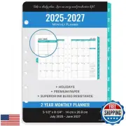 2025-2027 Monthly Planner Refill - Planner Inserts with 7-Hole Punched, 5-1/2
