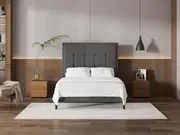 My Style Framed Headboard & Standard Base - Queen / Gunmetal / Slimline Base