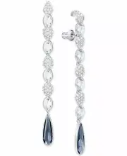 Swarovski Silver-Tone Crystal & Pavé Linear Drop Earrings 5765117 no box