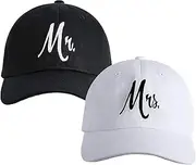 [ZOORON] Matching Mr. & Mrs. Baseball Caps, Bridal Gift, Newlywed Honeymoon Wedding Gift