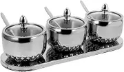 HOLIDYOYO 1 Set Box Versatile Spice Jar with Tray Spoon Modern Condiment Pot for Kitchen Storage Compact Seasoning Container for Salt Sugar Pepper Organization