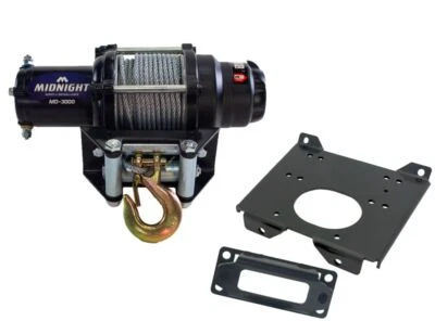 Viper 50 Ft Midnight Winch 3000 lb Steel w/ Mount For Polaris RZR S 1000 2016-22