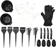 Labymos Ha Dye Coloring Kit 2 Ha Tinting Bowl 6 Dye Brush 4 Ear Cover 1 Pa Gloves for DIY Salon Ha Coloring Bleaching 20PCS Plastic Gloves 4 Ha Clips