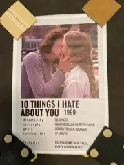 10 Things I hate About You Movie Vinyl Canvas Poster Ledger Stiles 12.75 X 18.5