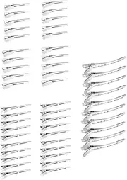 Metal Duck Billed Hair Clips for Styling Sectioning,Silver for Women Long Hair, Alligator Curl Clips for Hair Roller,Salon,Bows DIY with Case