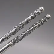 Real S999 Silver Chopsticks Home Tableware Phoenix Unique Chinese Chopsticks