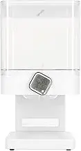 Cereal Dispenser Grain Dispenser Food Dispenser Transparent Plastic Container 17.5oz Capacity for Kitchen Pantry Storage White