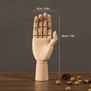 (Small)Flexible Wooden Hand Model Moveable Wooden Artists Manikin Hand Figure