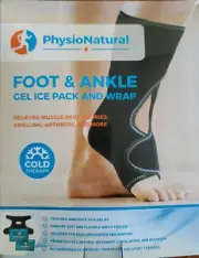 Foot & Ankle Pain Relief Ice Wrap with 2 Cold Gel Packs Freezable Reusable NEW