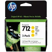 HP 712 DesignJet Ink Cartridge Yellow 29mL 3 Pack