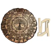 Wooden Witch Calendar Tree Ring Decor Coffee Table Door Office