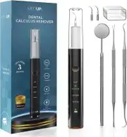MEDUP Dental Plaque Calculus Remover w/ 3 Heads MU-DNTMR8-BLA **NEW**