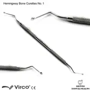 HEMINGWAY BONE CURETTES No.1 SPOON SCOOP TYPE PERIODONTAL DENTAL IMPLANT LAB