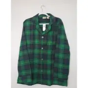 (Ju) L.L. Bean Men's PJ Shirt Size M Pajama Top Scotch Plaid Flannel Long Sleeve
