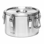 SOGA 10L 304 Stainless Steel Insulated Food Carrier Warmer Container