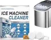 12 Pieces Ice Machine Cleaner Ice Machine Cleaning Tablets Descaling Deodorizing Ice Maker Machine Cleaner Stain Removal Tablets For Small Appliance Parts Accessories