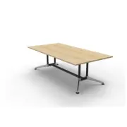 Hurricane Meeting Table Dual Post Single Stage Natural Oak
