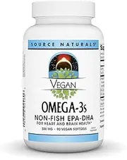 SOURCE NATURALS Vegan Omega-3s Epa-Dha 300 Mg Vegetable Soft Gel, 90 Count