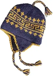 [KOSHI] Hand Knit Sherpa Wool Hat with Micro Fleece Lining and Ear Flaps, Handmade Winter Toque, Christmas Beanie, Made in Nepal