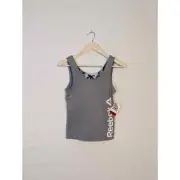 reebok NWT gray workout tanktop built in sports bra childs juniors 10/12 large