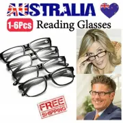 Mens Ladies Wayfarer Frame Magnifying Reading Glasses Nerd Spectacle +1.0~+4.0OD