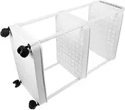 CIYODO Utility Cart with Wheels Multi Purpose Kitchen Trolley Rack for Bathroom Home Organization Stylish Storage Shelf with Hooks Versatile Rolling Cart for Snacks Supplies