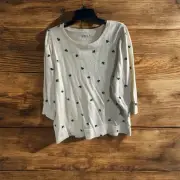 NWT Women's Ann Taylor Loft Knit 4 Leaf Clover Pullover Shirt Top Size XL