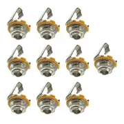 10 Pack Mono 1/4" 6.35mm ID Jack Socket Connector Panel Mount Guitar Plate
