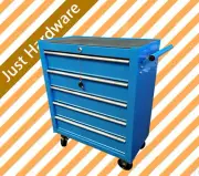 5 Drawer Box Tool Cabinet Chest Mechanic Trolley Storage Blue Toolbox.