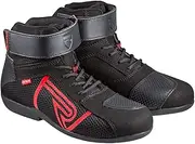 CURVE Rubi Motorcycle Boots Black/Red | Women and Men | Microfibre | Road Use | Reinforcement Circuit, Red Details, Lacing, Non-Slip Sole | CE Approved