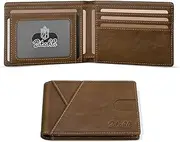 [Zitahli] Wallet for Men,Mens Wallet,Slim Leather Bifold,RFID Blocking 11 Slots Gift Box…, Classic brown, Classic